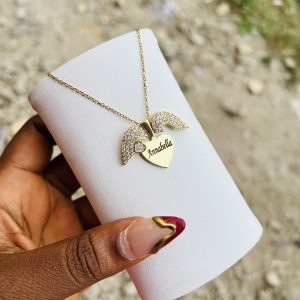 Engraved secret message gold necklace