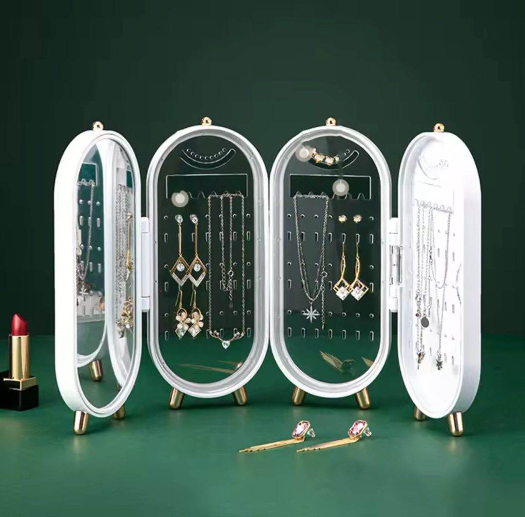 White Foldable jewelry Box storage
