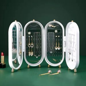 White Foldable jewelry Box storage