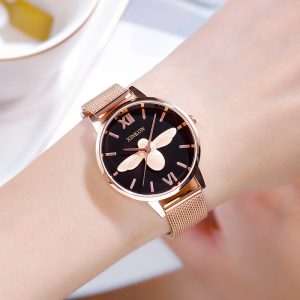 Rebirth wasps black face female watch