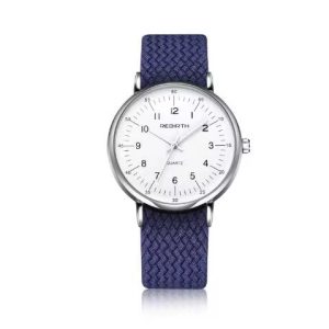 Rebirth cotton strap navy blue watch