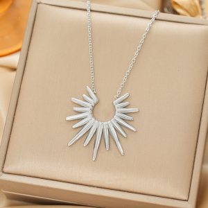 Radiant silver stainless steel necklace