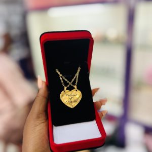 Engraved couples necklace