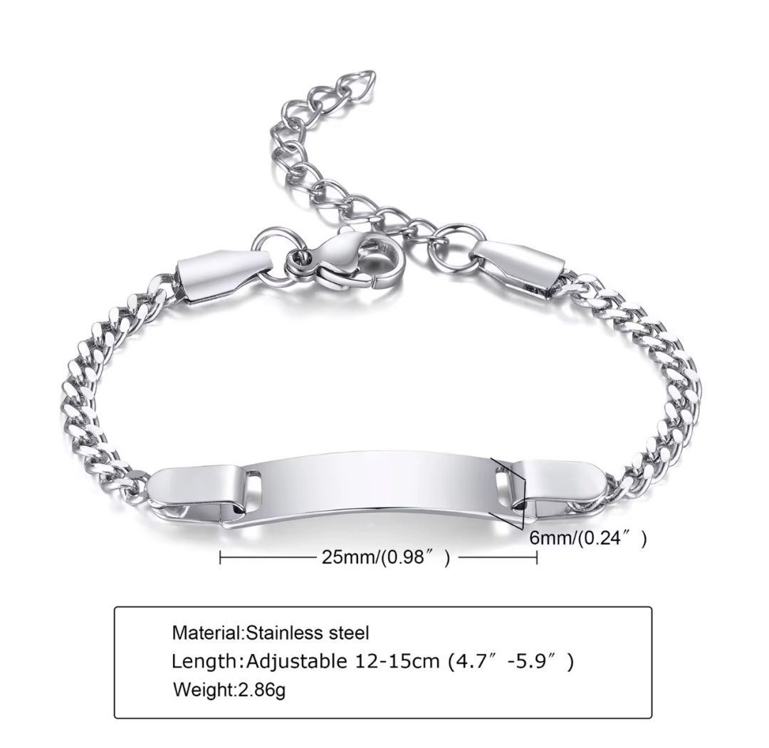 Baby  Silver Engraved bracelet - Image 3