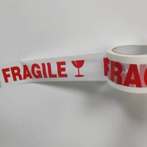 Red fragile carton tape