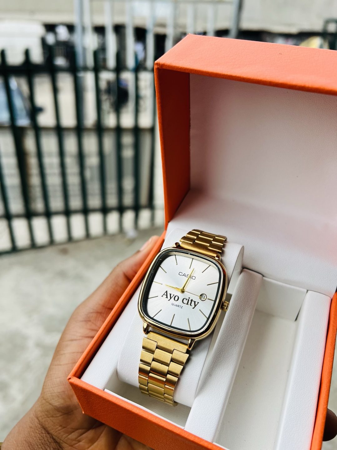 Gold gold face Casio engraved watch - Image 5
