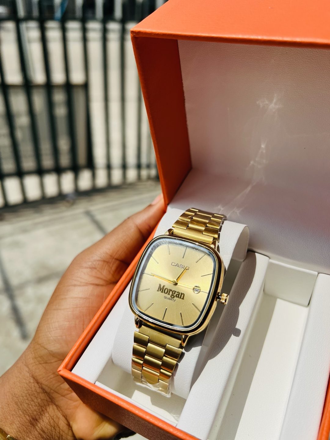 Gold Face Casio Engraved watch - Image 2