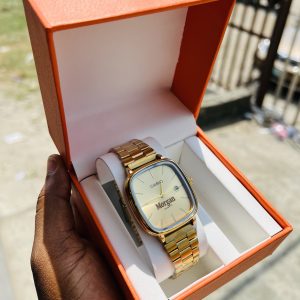 Gold Face Casio Engraved watch