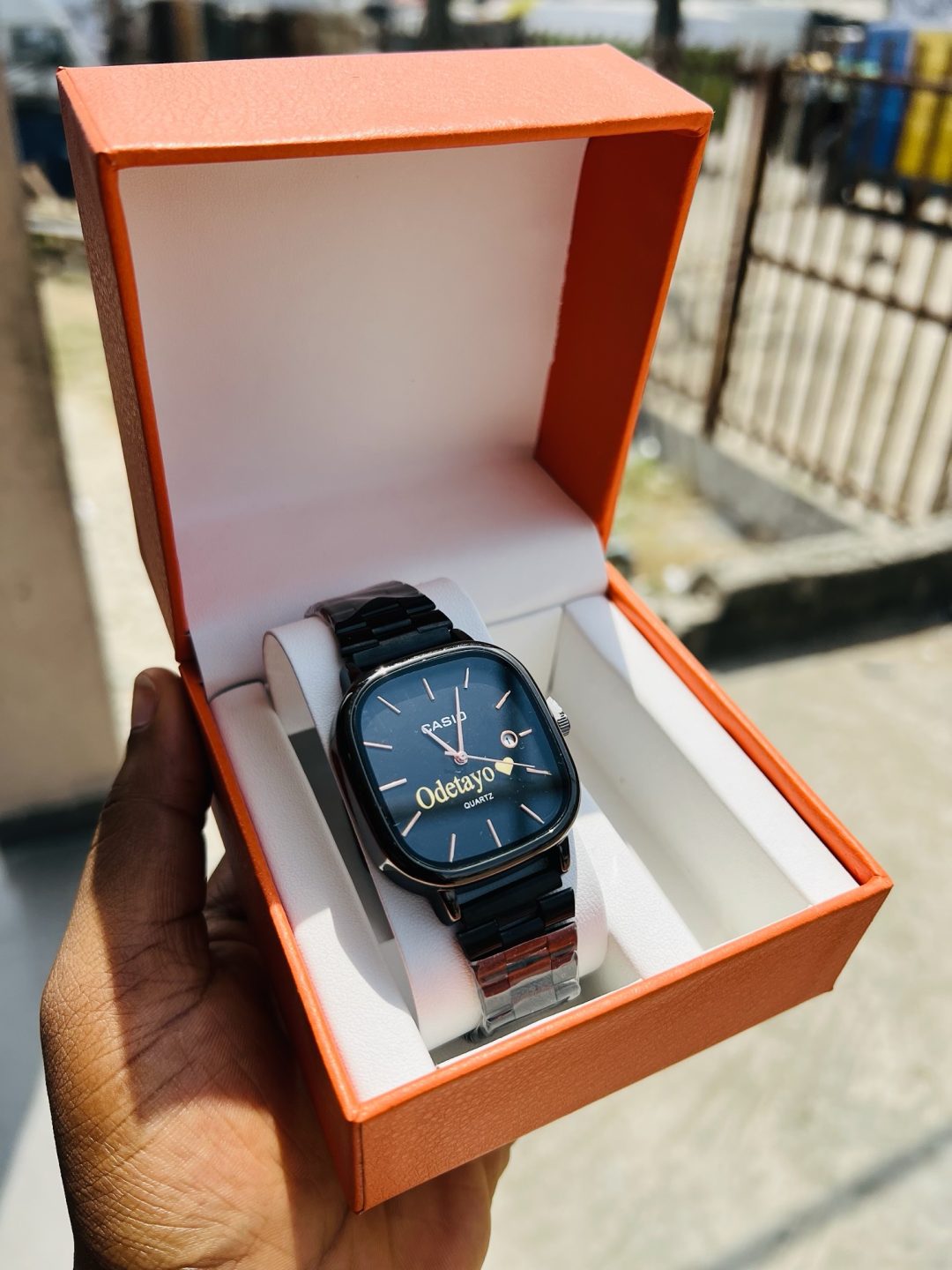 Black face Casio engraved watch - Image 6