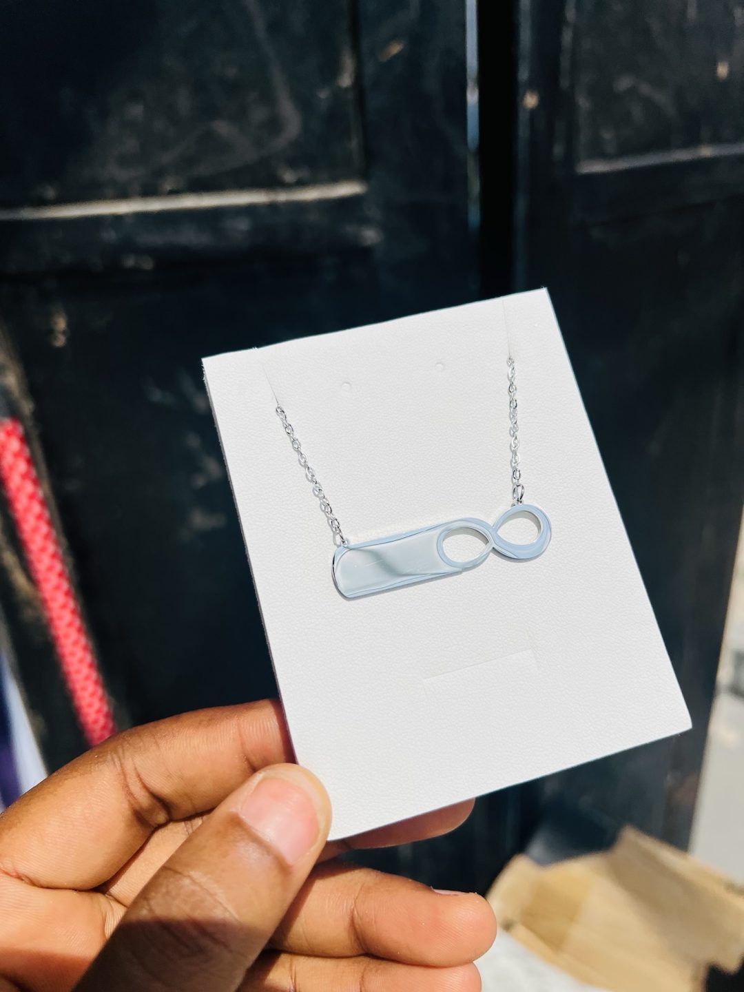 Silver infinity engraved necklace - Image 8