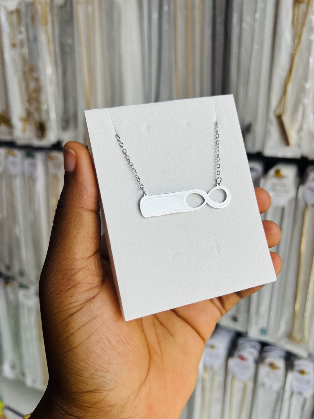 Silver infinity engraved necklace - Image 9