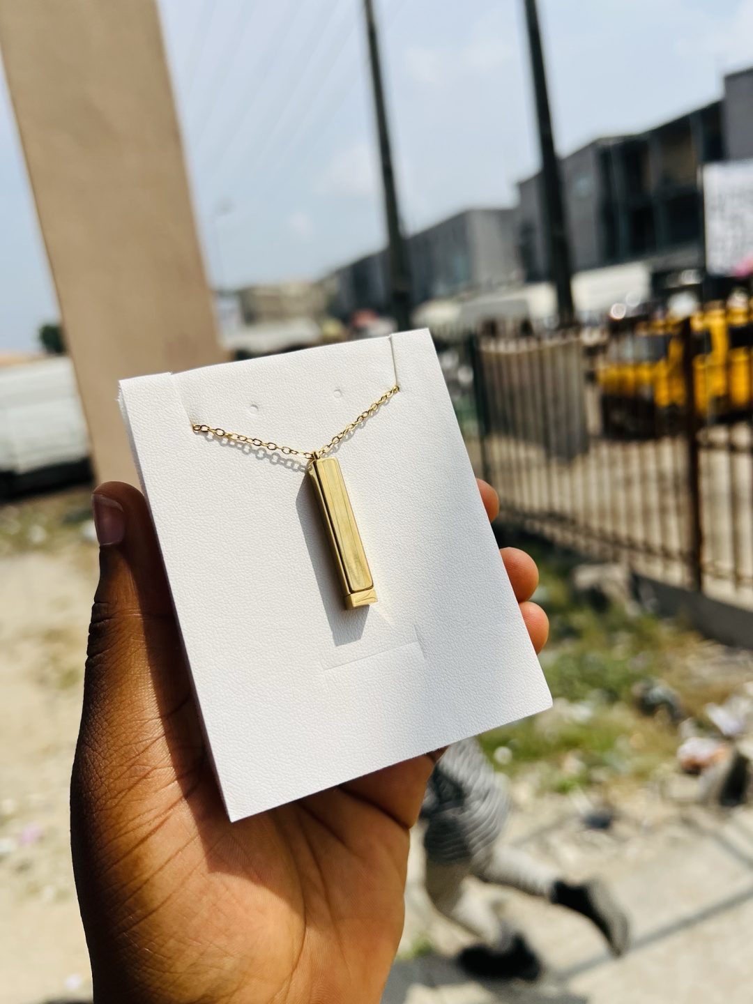 Engraved Gold drawstring necklace - Image 3