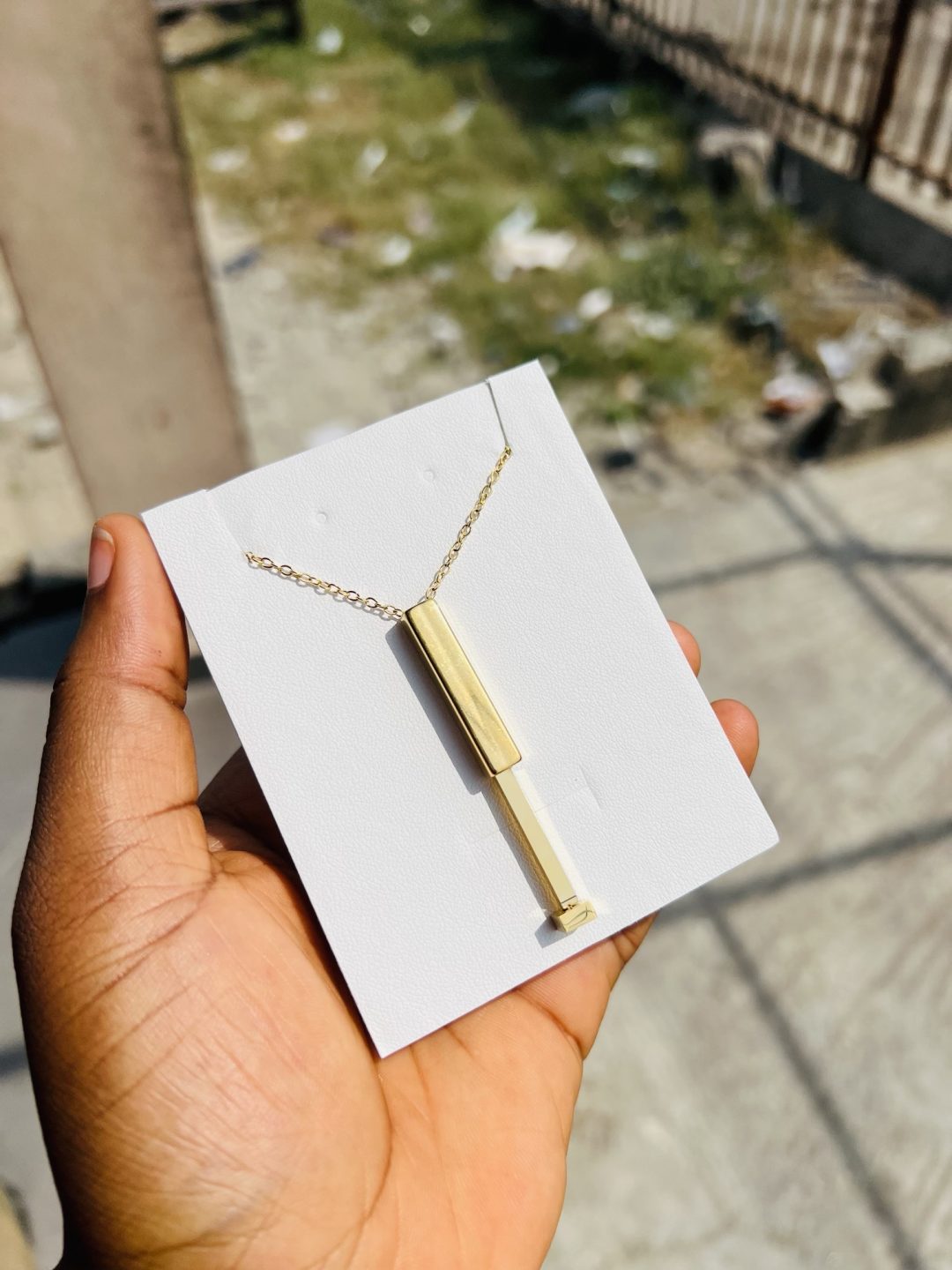 Engraved Gold drawstring necklace - Image 7