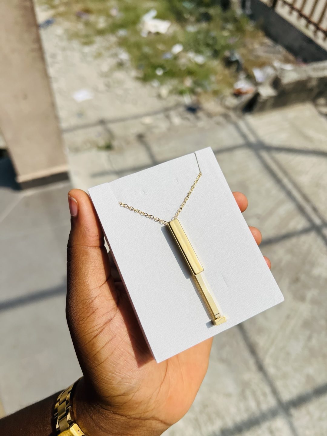 Engraved Gold drawstring necklace - Image 2