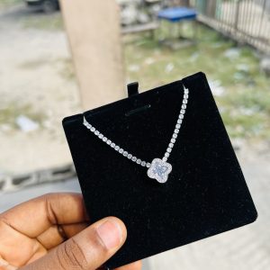 White Vca Cz necklace