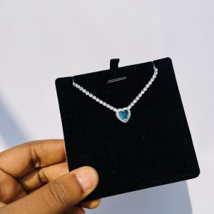 Blue love Cz necklace (silver)