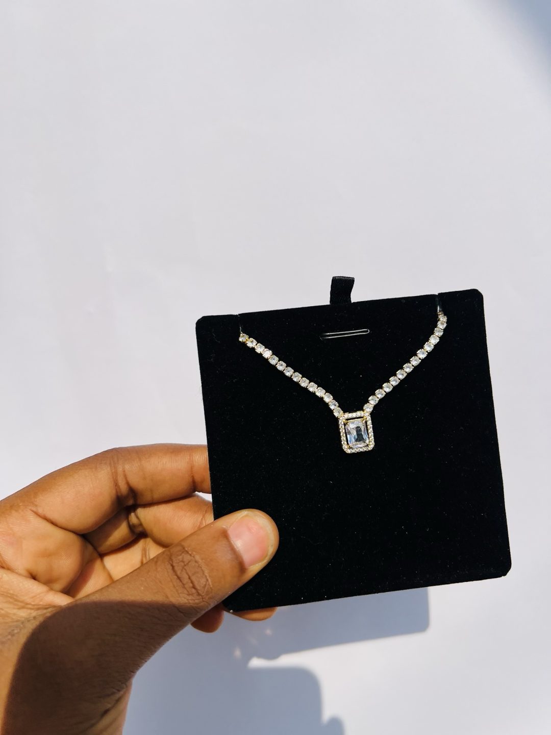 White square Cz necklace - Image 5