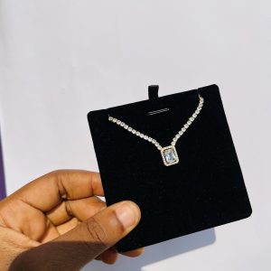 White square Cz necklace