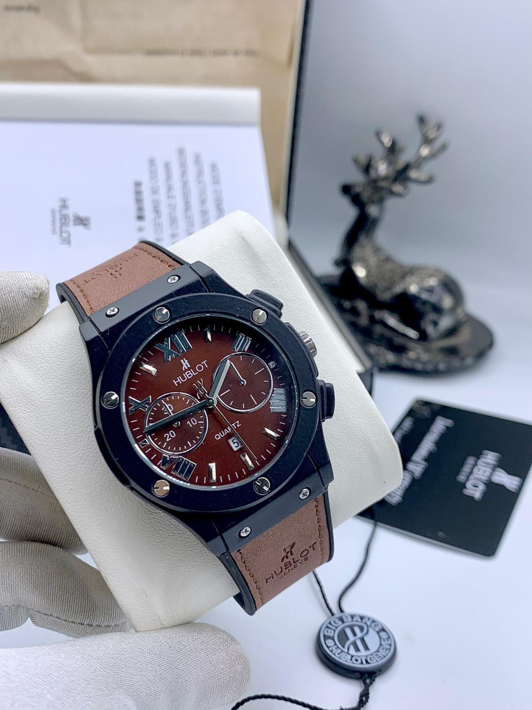 Fashion hublot brown watch
