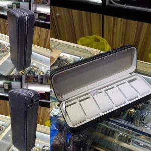 Black Leather 6 watch organizer