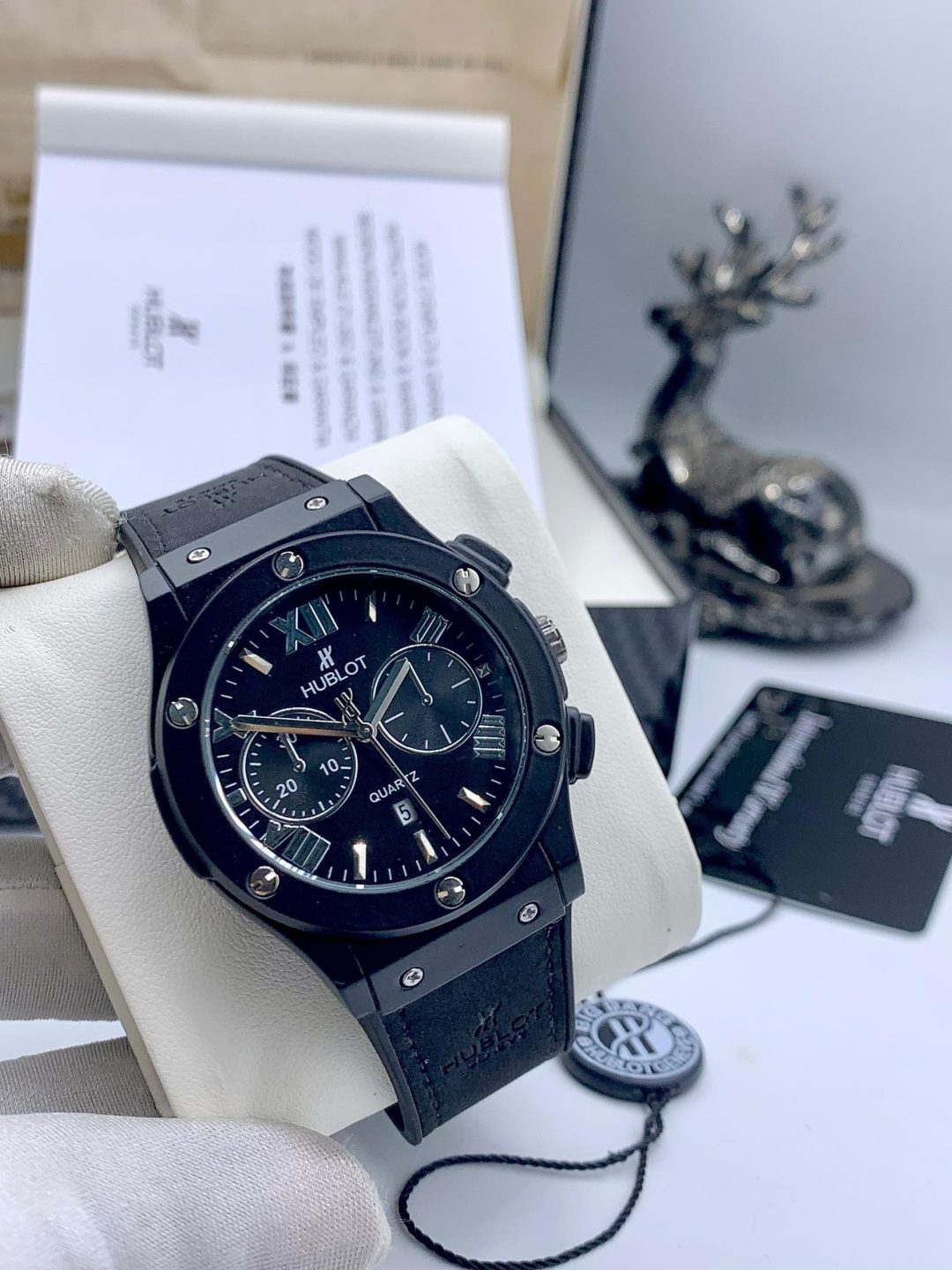 Black fashion hublot replica watch