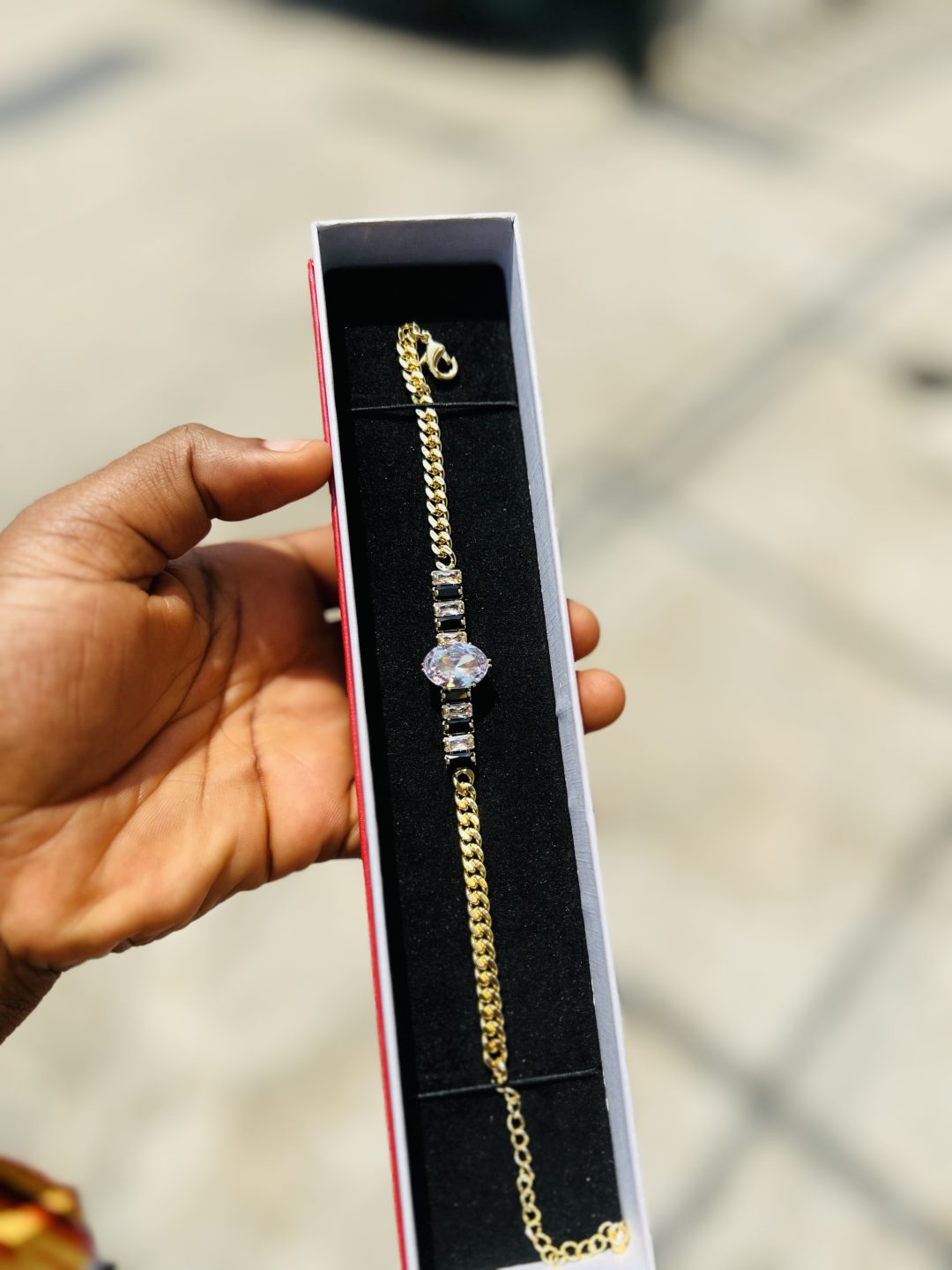 Mixed toned Cz bracelet (gold) - Image 2
