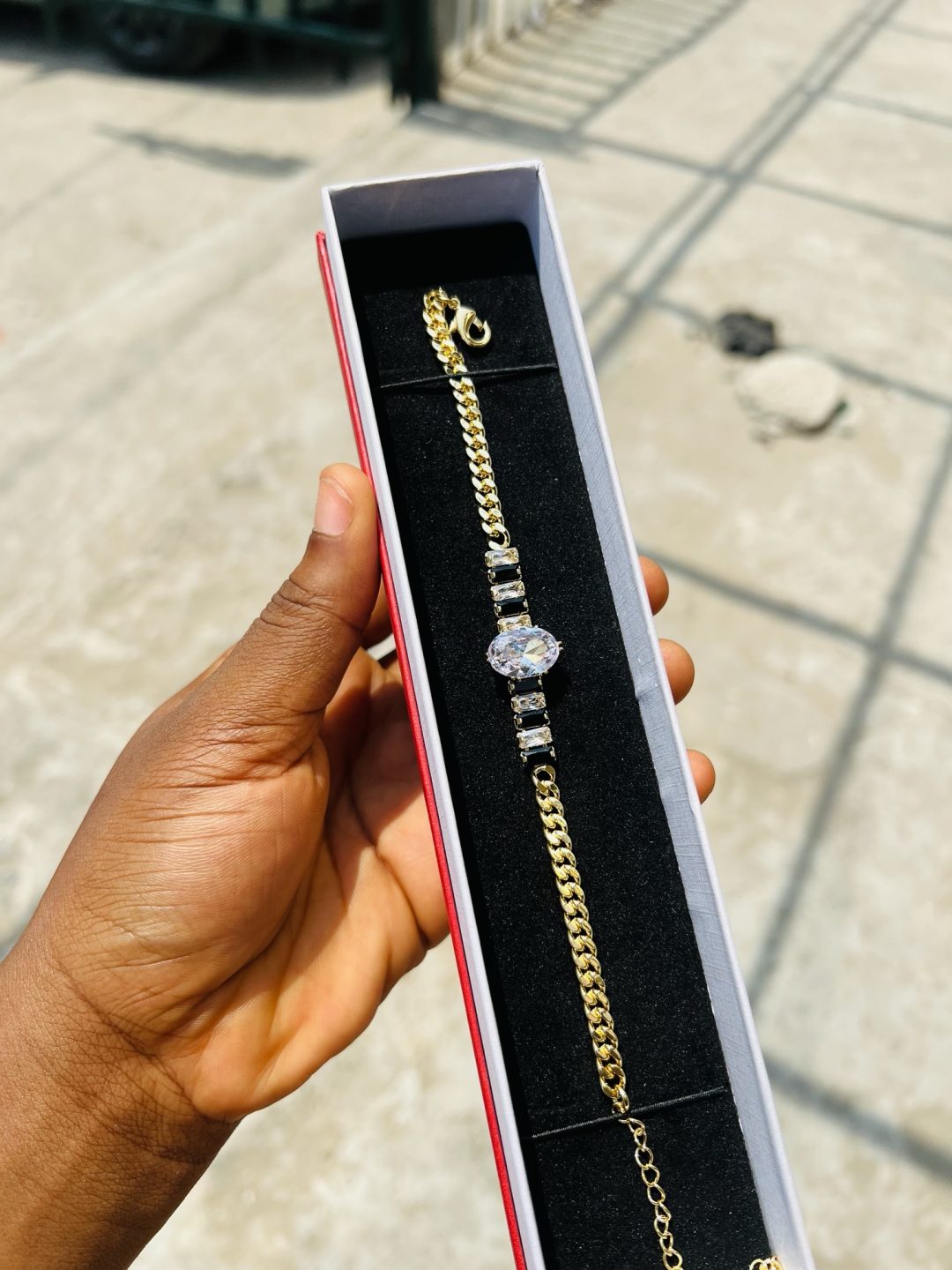 Mixed toned Cz bracelet (gold)