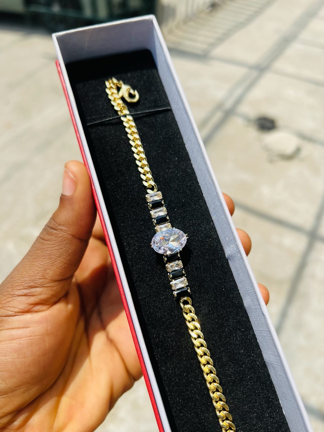 Mixed toned Cz bracelet (gold) - Image 4