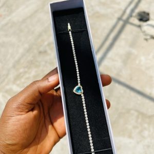 Blue love Cz bracelet (gold)