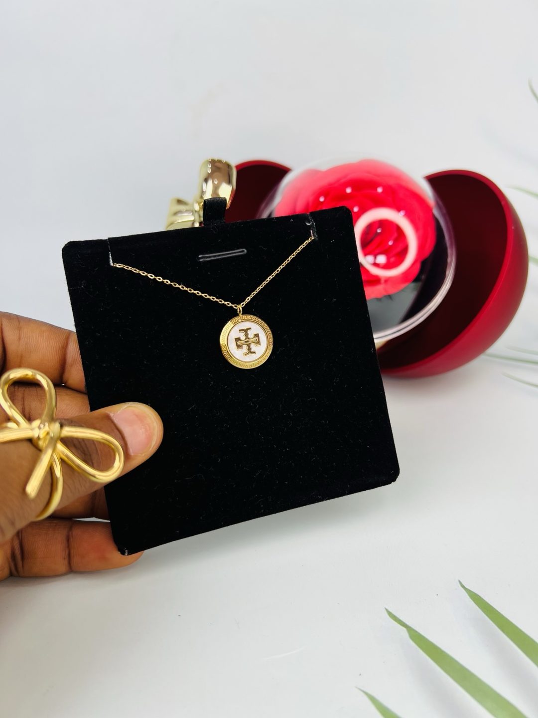 White Tory Burch steel necklace - Image 7