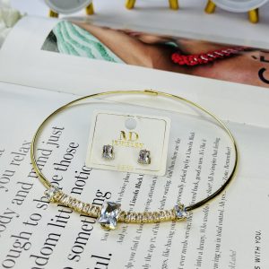 MD CRYSTAL SQUARE GOLD SET