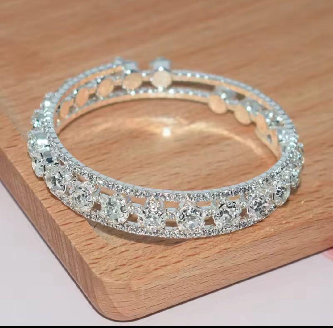 Fashion Center link spiral silver bracelet