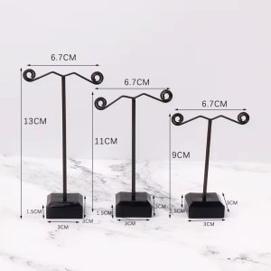 3 set earring stands black