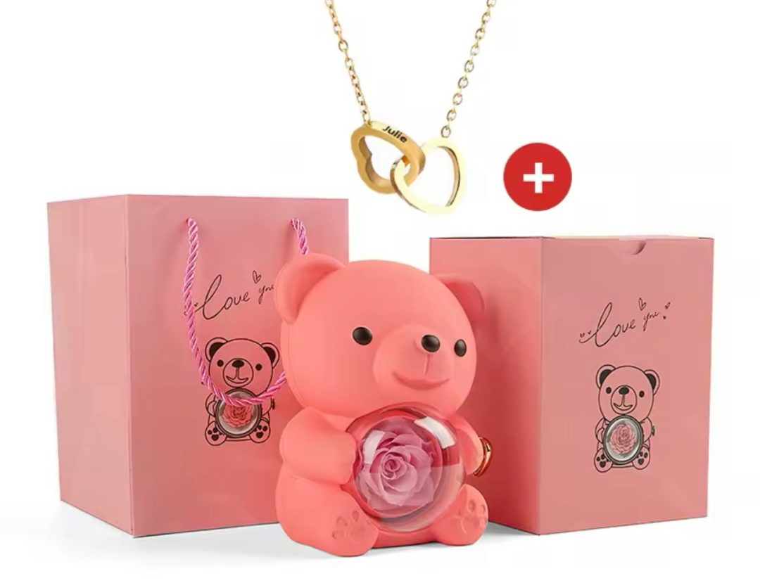 Pink rose Teddy box - Image 2