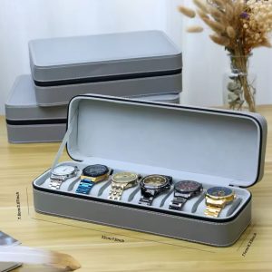 Leather 6 watch organizer black Colour