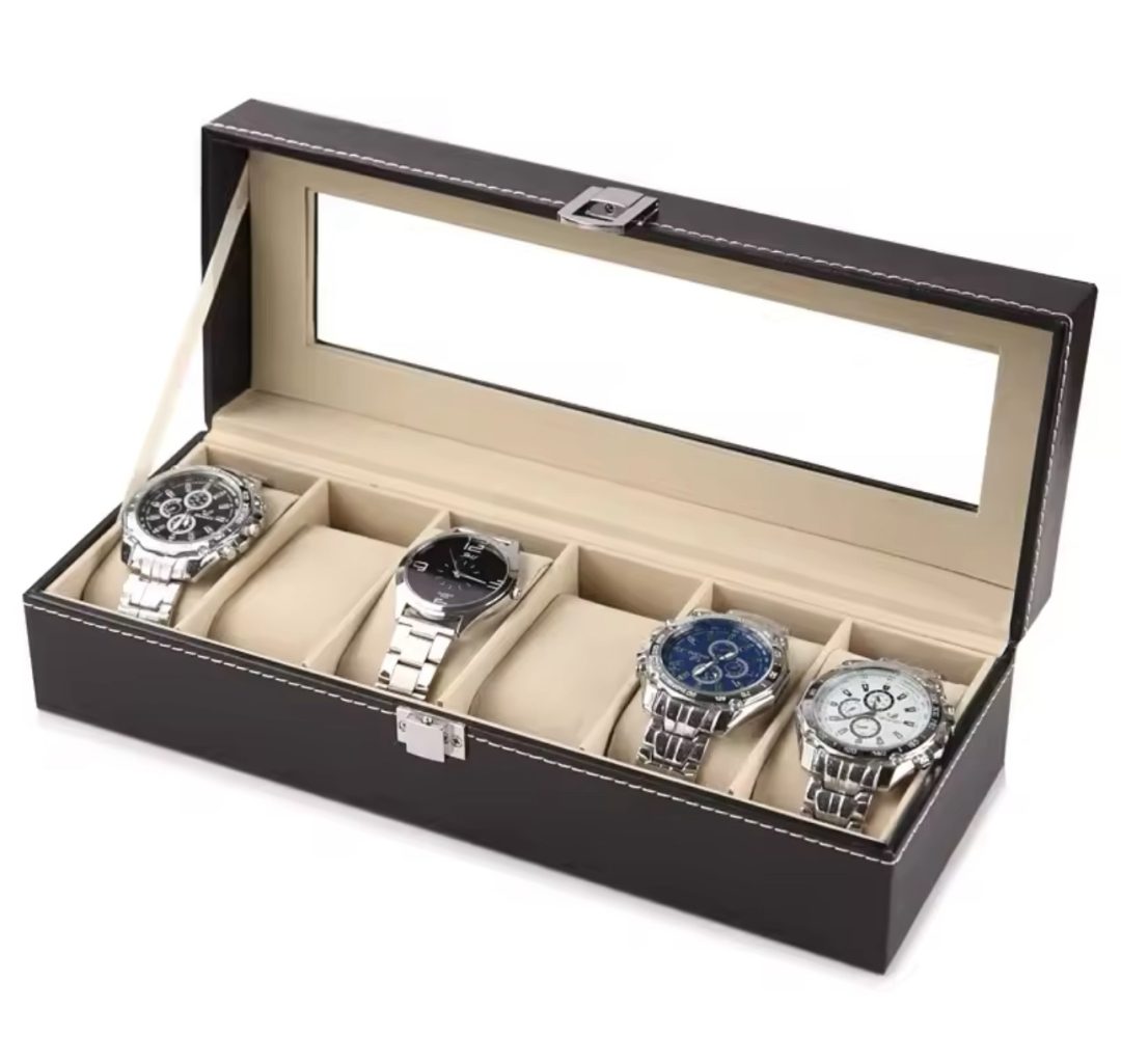 Glass black watch leather organizers