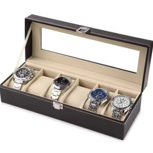 Glass black watch leather organizers