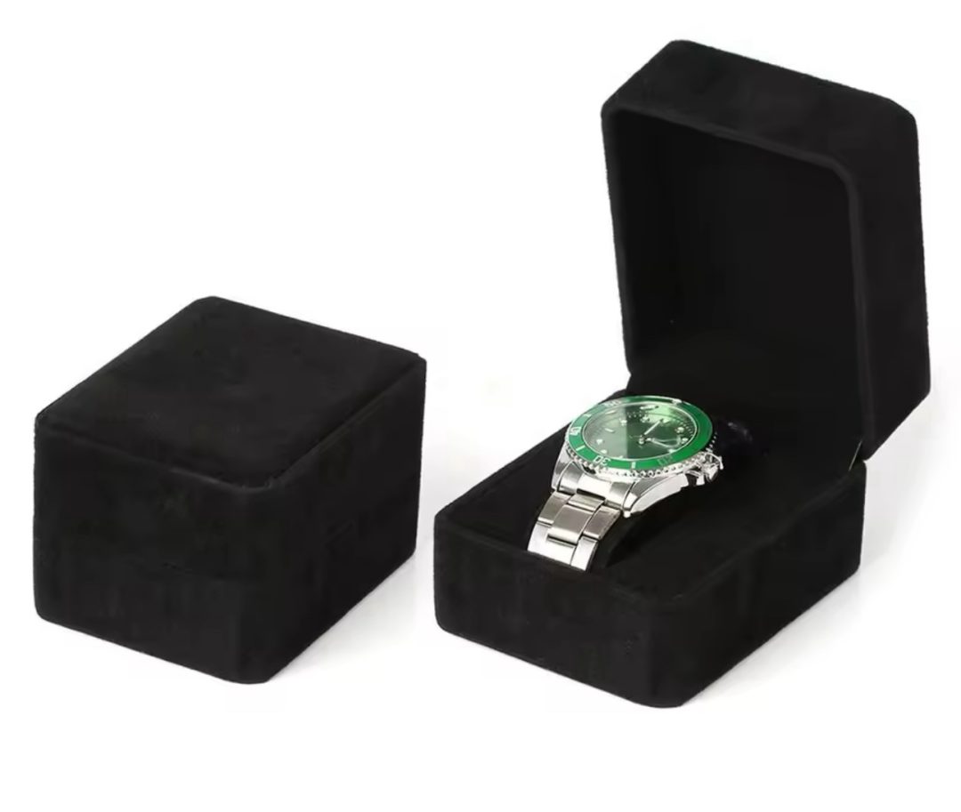 Black suede watch / bracelet box