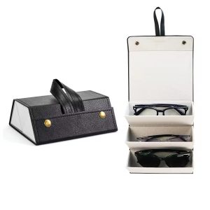 3 row black sunshades organizer