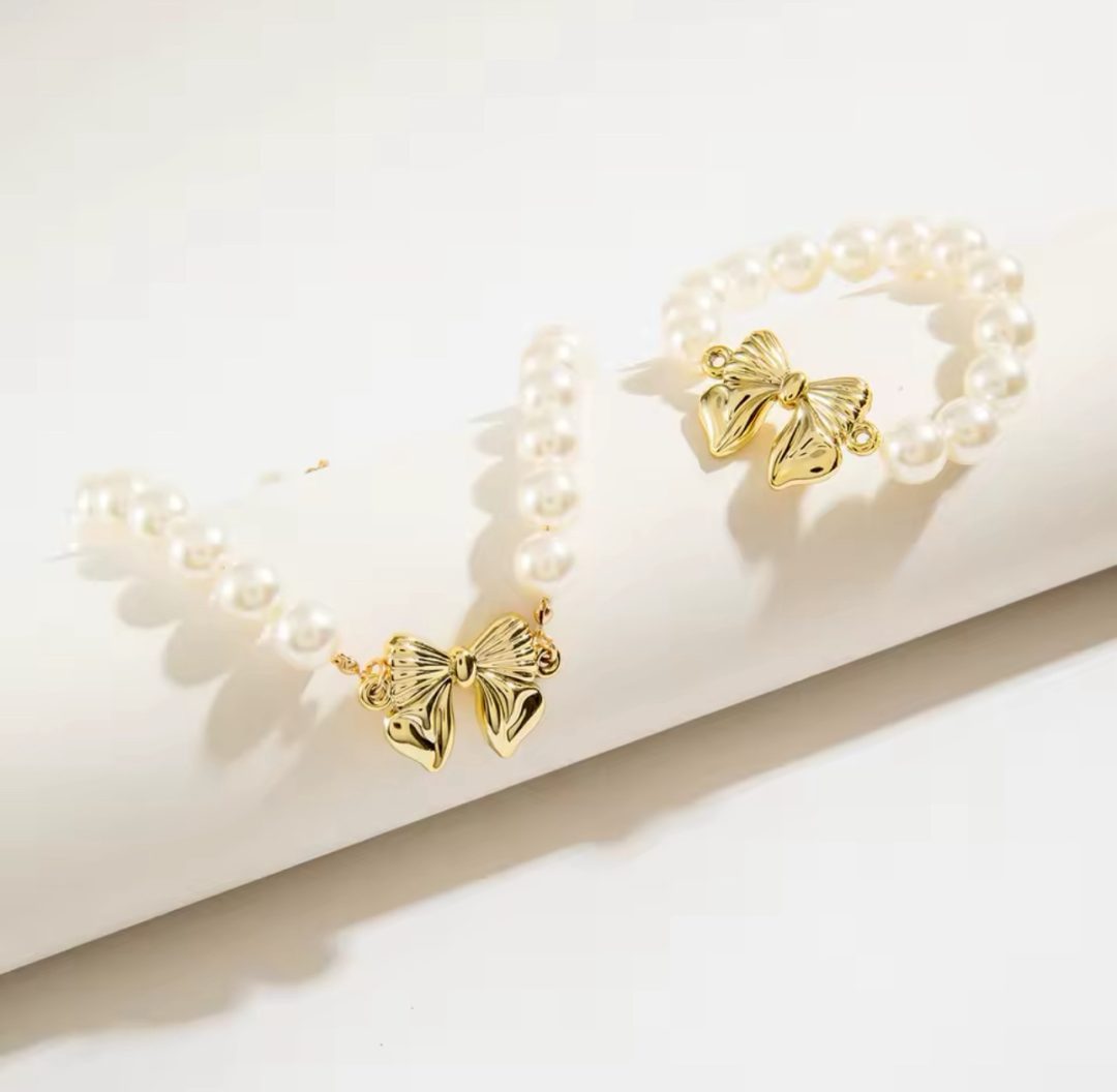 Fashion urban bow tie pearl set - Image 2