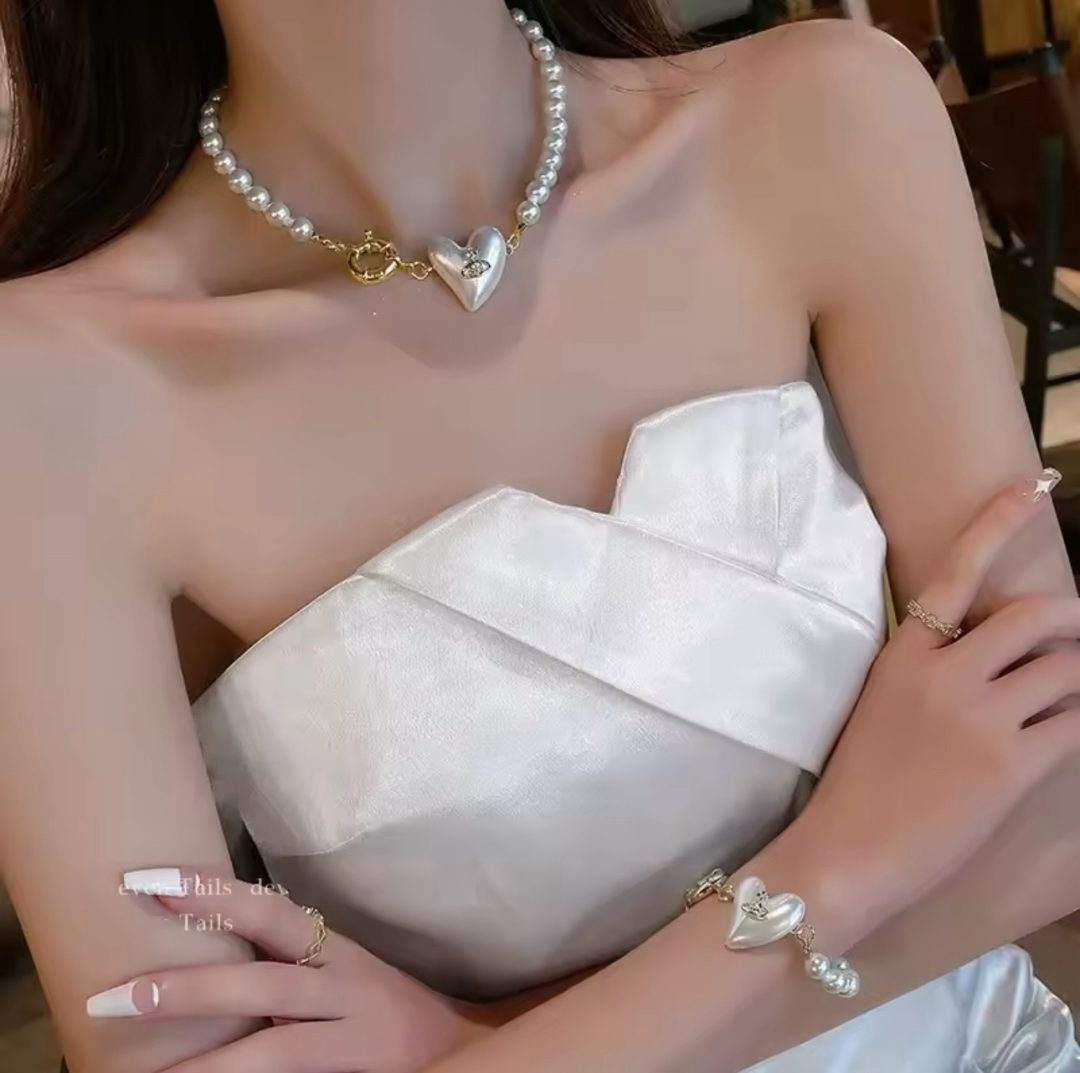 Royal heart pearl crown jewel set - Image 5