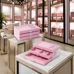 Pink Acrylic Jewelry Organizer