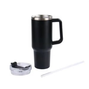 Black tumbler with handles