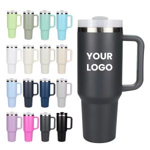 Black tumbler with handles