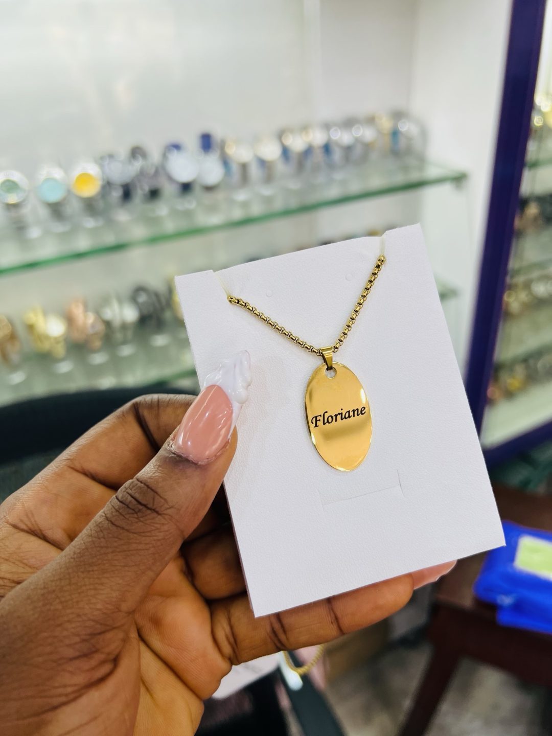Engraved Oval barcoded necklace - Image 2