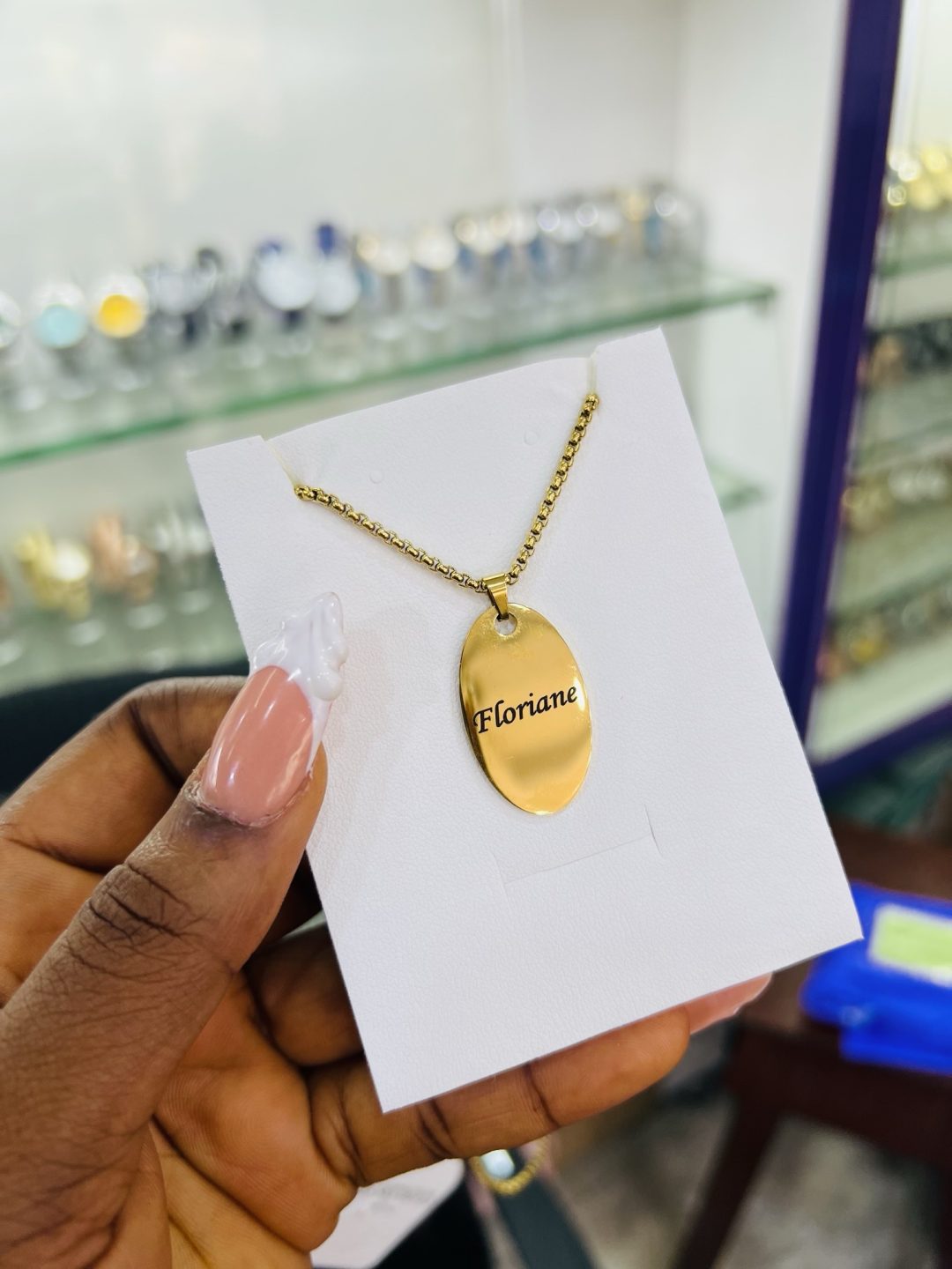Engraved Oval barcoded necklace - Image 4