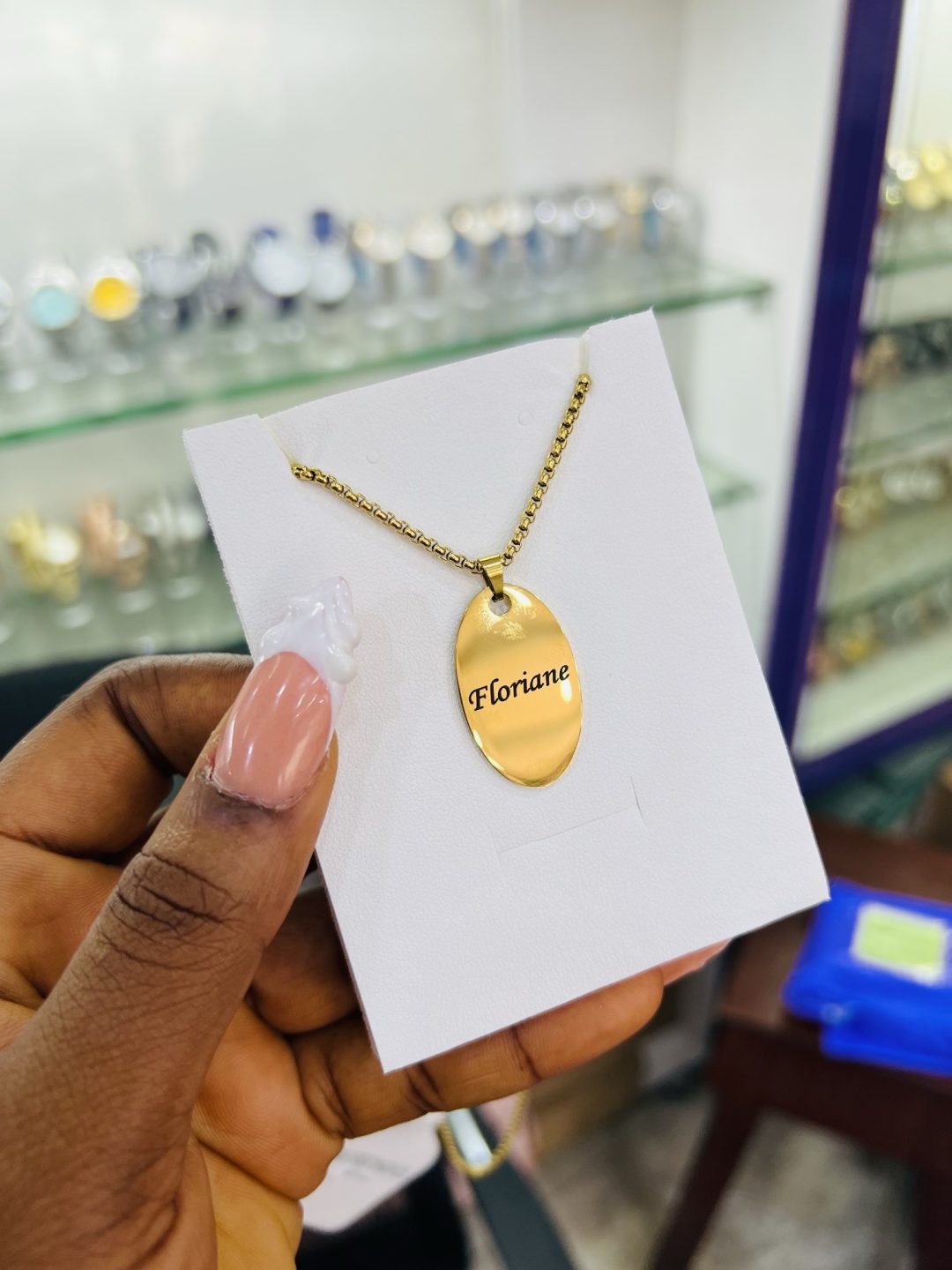Engraved Oval barcoded necklace - Image 5