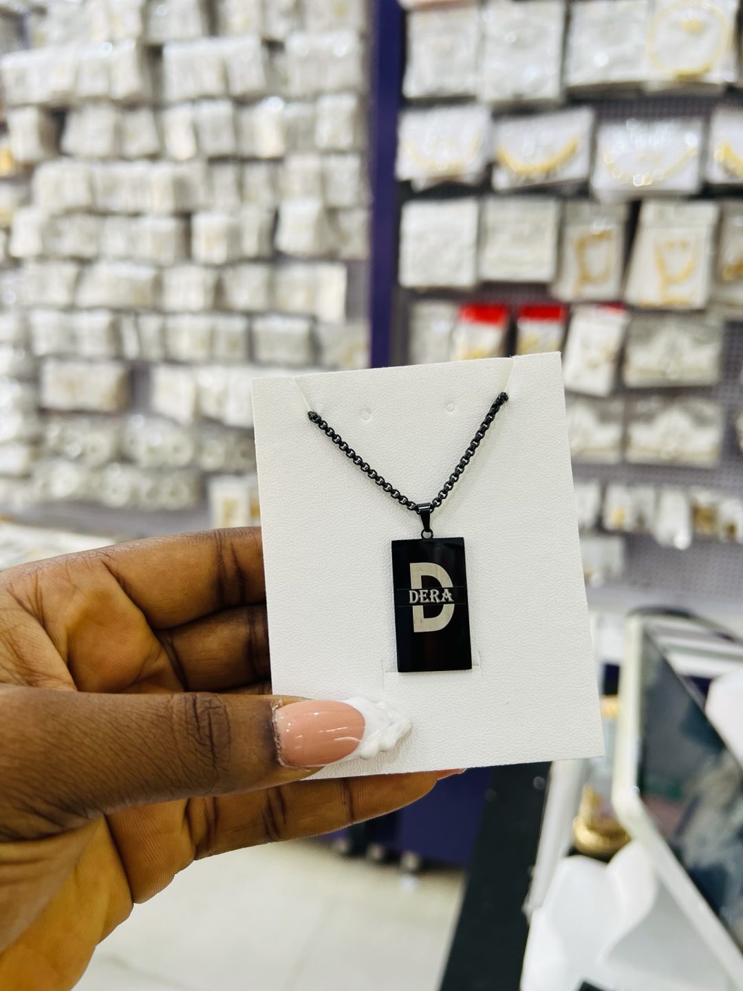 Engraved letter necklace