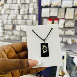 Engraved letter necklace