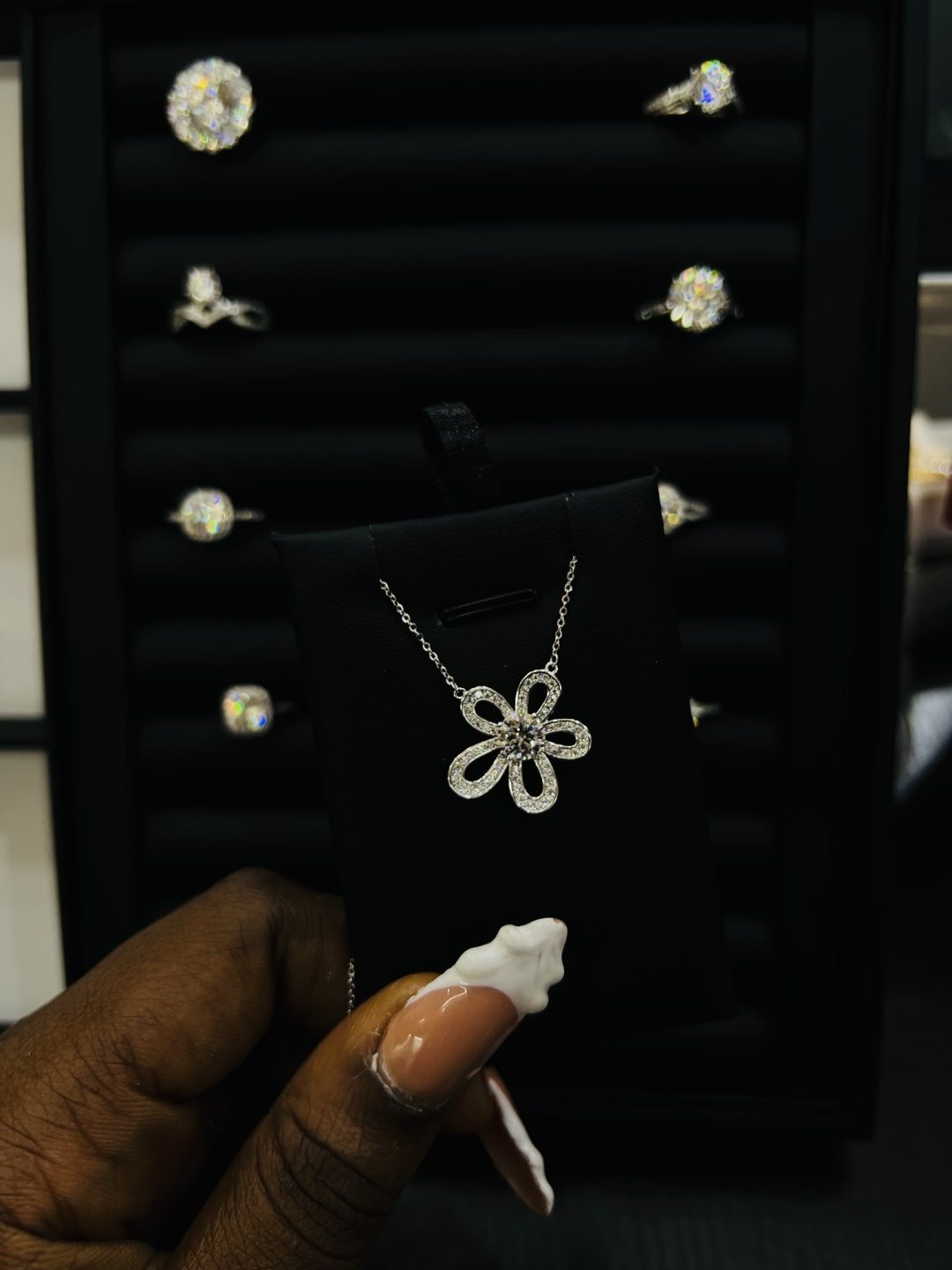 Sunflower Moissanite Necklace